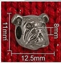 Sparkle Knit Red & Black Scarf with Miniature Bulldog Charm and Faux Fur Pom-Poms