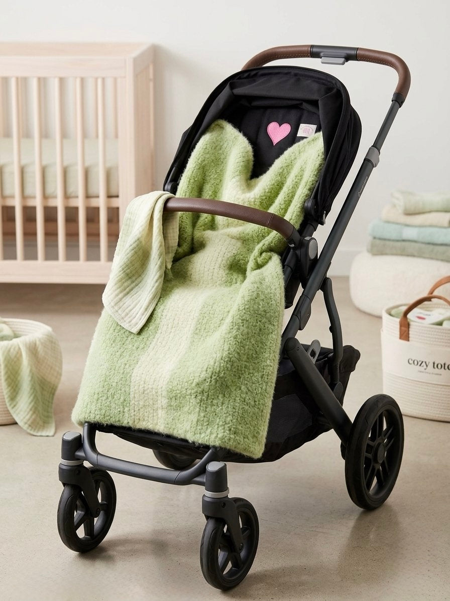 The Meadow Ombre Cozy Knit Stroller Blanket