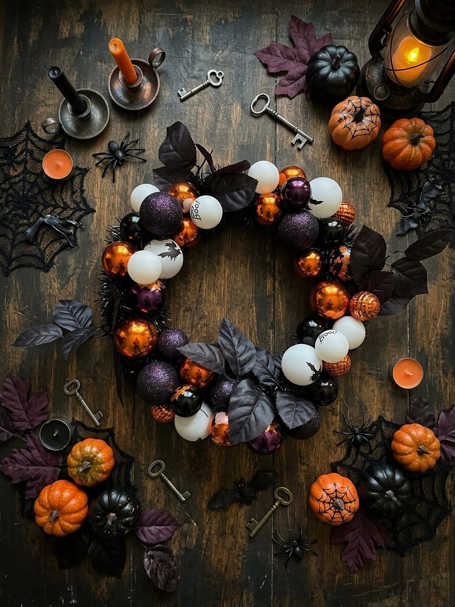 Midnight Bloom Bauble Wreath