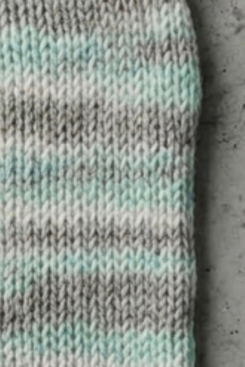 Handmade Cozy Striped Dog Sweater – Mint, Gray & White Ribbed Knit (Medium)