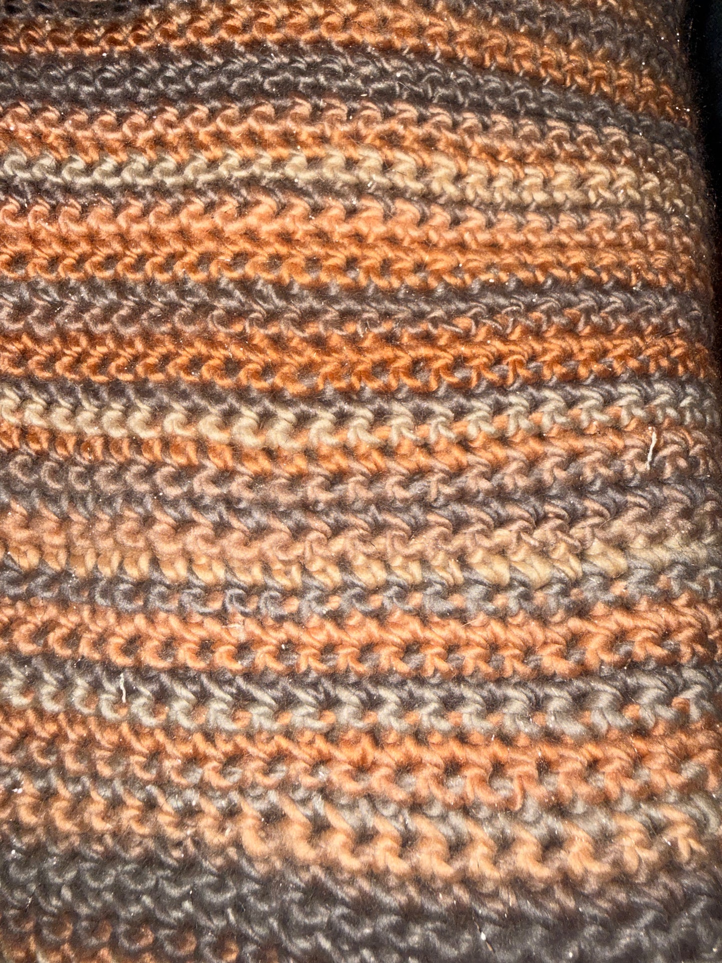 Autumn Horizon Striped Hand-Crochet Mini Skirt