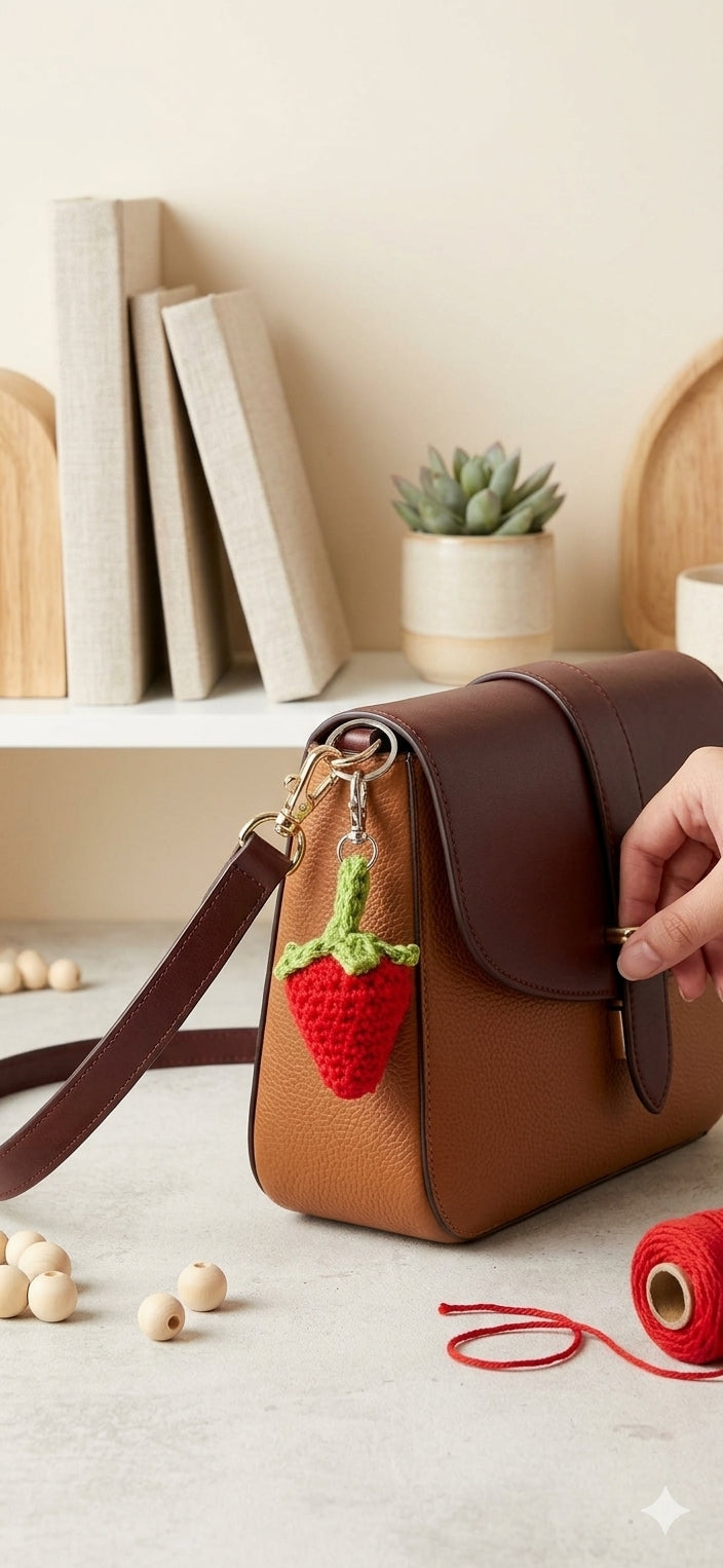 Handmade Fruit Purse Charm and Key Ring