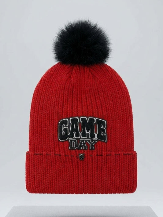 Game Day Chunky Knit Pom Beanie