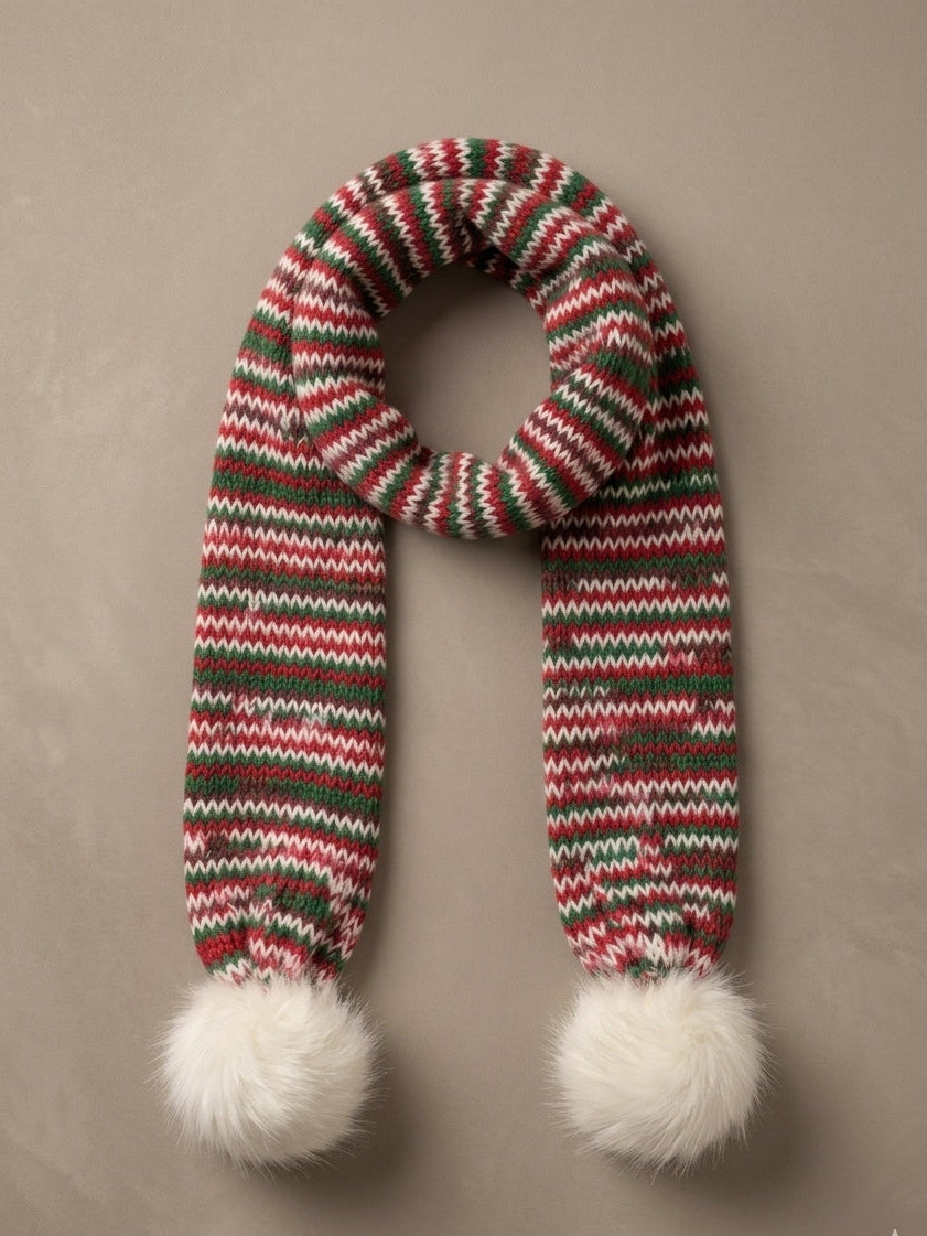 Wrap yourself in classic holiday cheer with our Festive Knit Christmas Scarf.